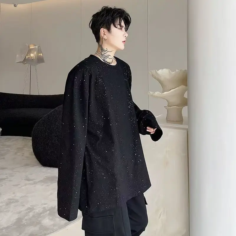 Streetwear Brand Aesthetic - Mode Zwart Baggy Mannelijke Trui Hoge