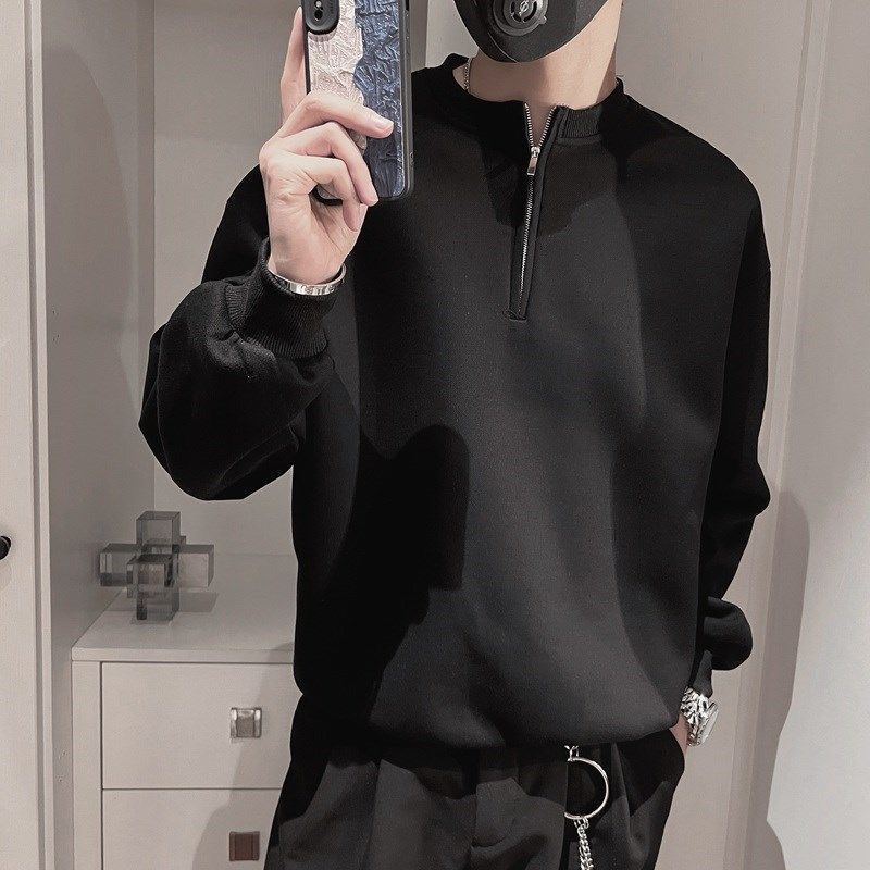 Streetwear Brand Aesthetic - Heren lente-herfst hoodie met opstaande kraag,