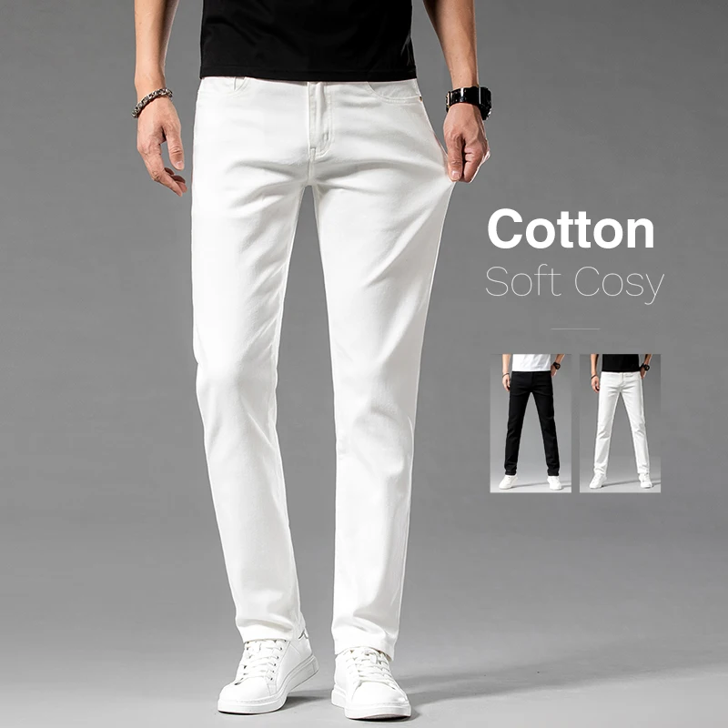 Streetwear Brand Pants - Witte Zomer Slanke Jeans Voor Heren