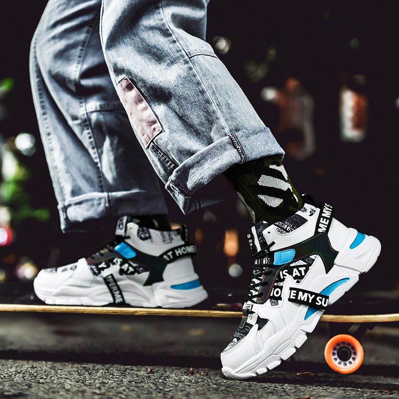 Grote Maat Hoge Top Chunky Man - Streetwear Brand With White Flowers recensie en prijs