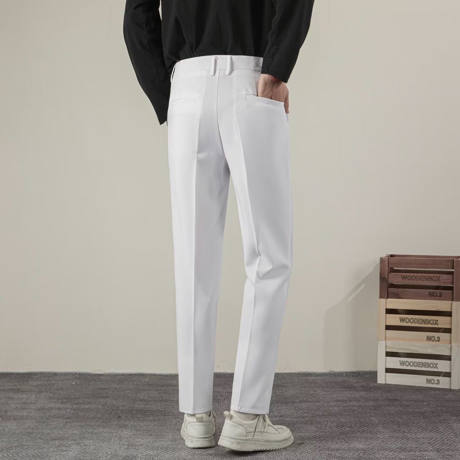 Zomer heren effen kleur rechte - Streetwear Brand Pants recensie en prijs